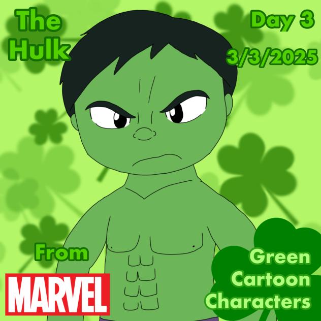 Green Cartoon Characters Day 3 The Hulk