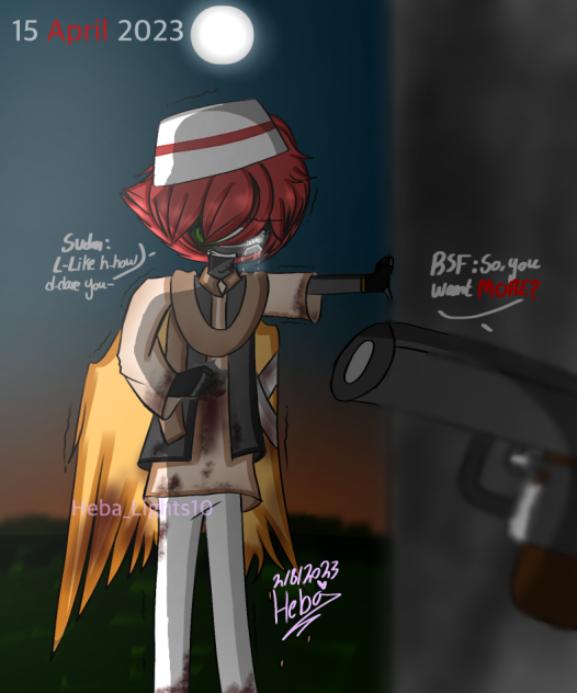 first gunshot of the war, Sudan ch
