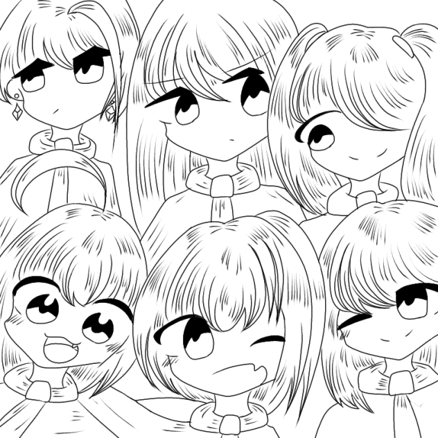 楽しかった時 線画