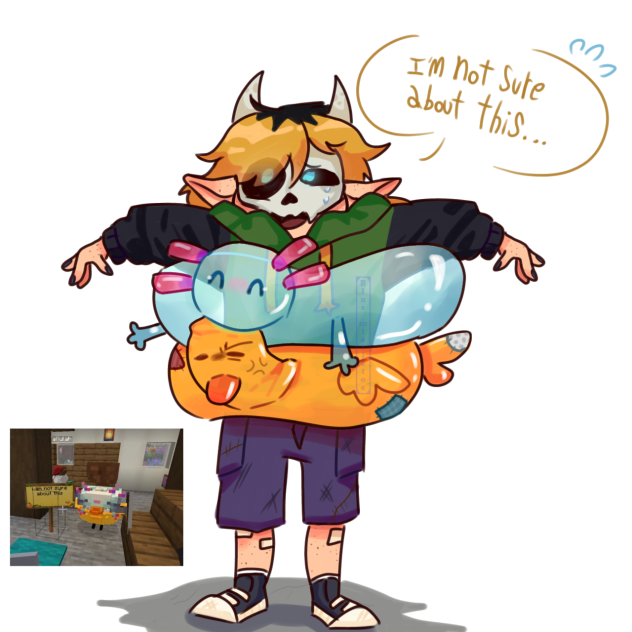 Chayanne with two floaties (smile)