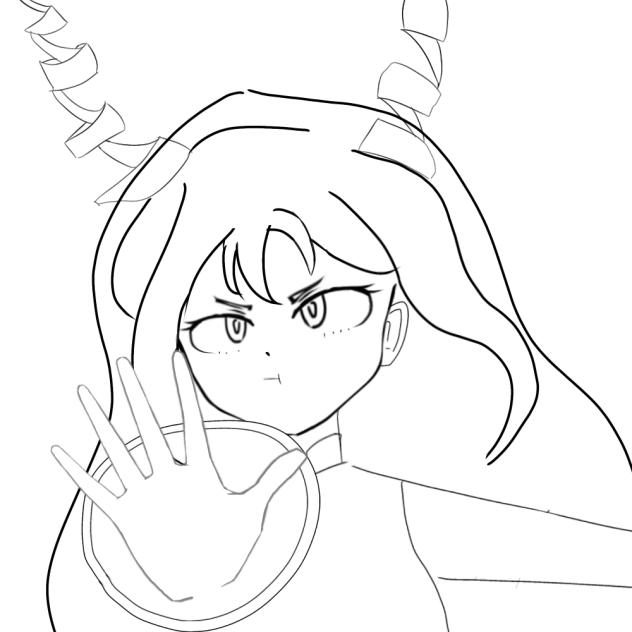 ねじれちゃん線画