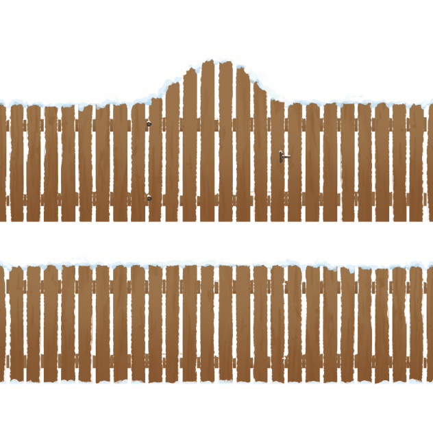 Snowy Wooden Fence