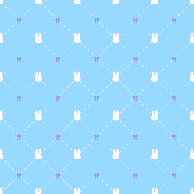 ウサギ×リボンの柄