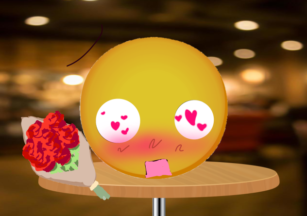 you holding a bouquet to her...