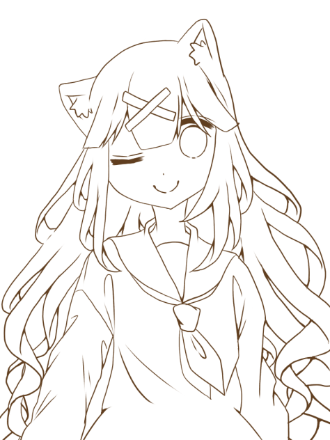 縦ロールちゃん 線画