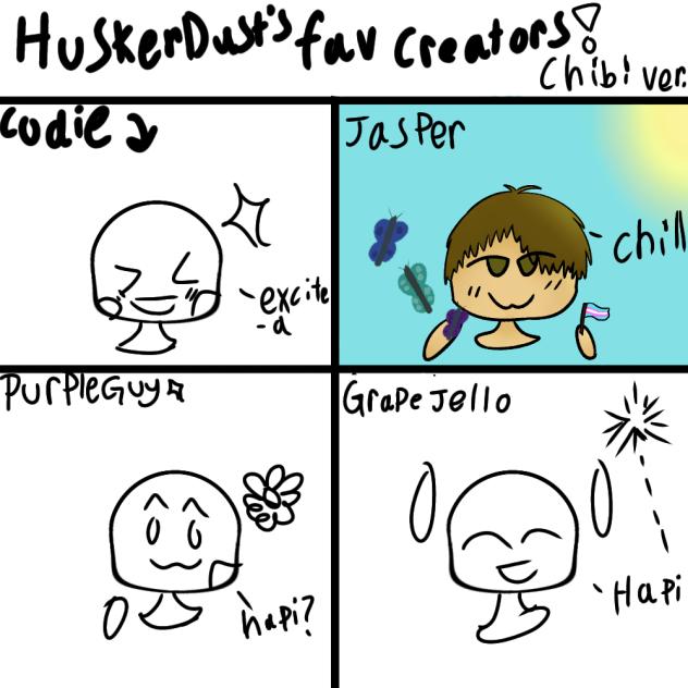 Huskerdust's fav creators(updated)
