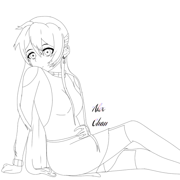 Line Art ll Anime girl