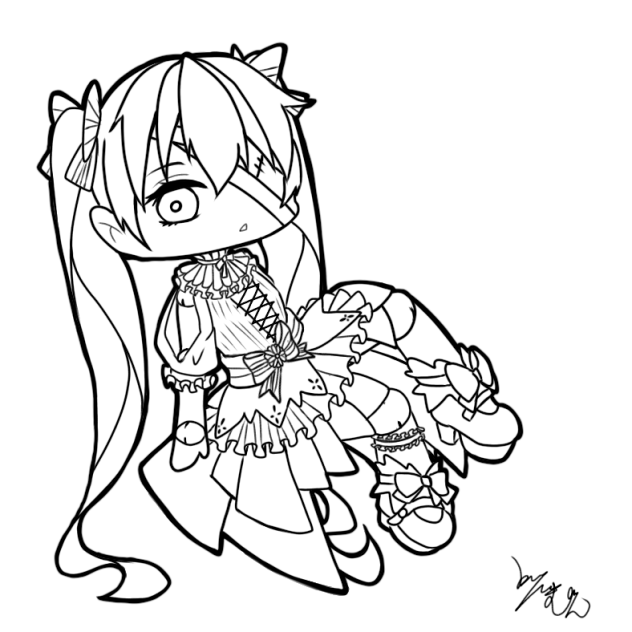 創作キャラ 線画