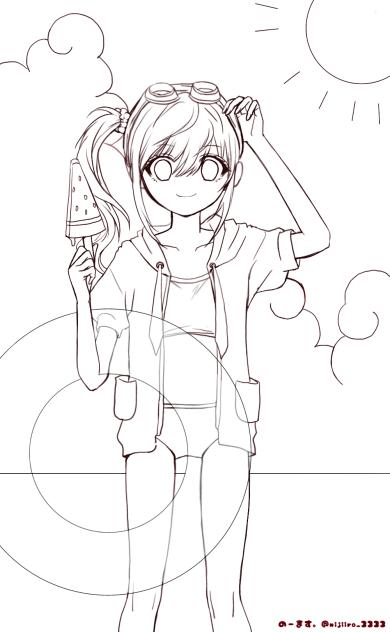 夏(lineart)