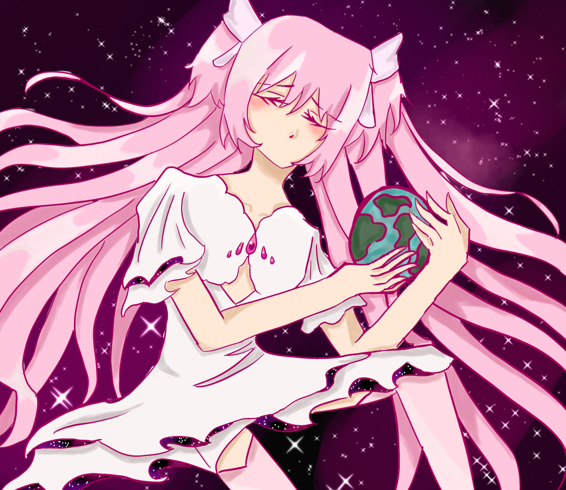 Goddess Madoka holding earth - ibisPaint