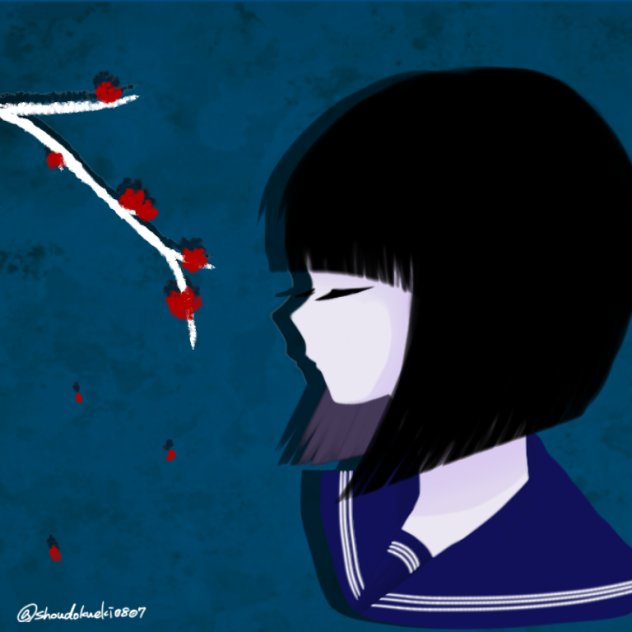 梅花と少女