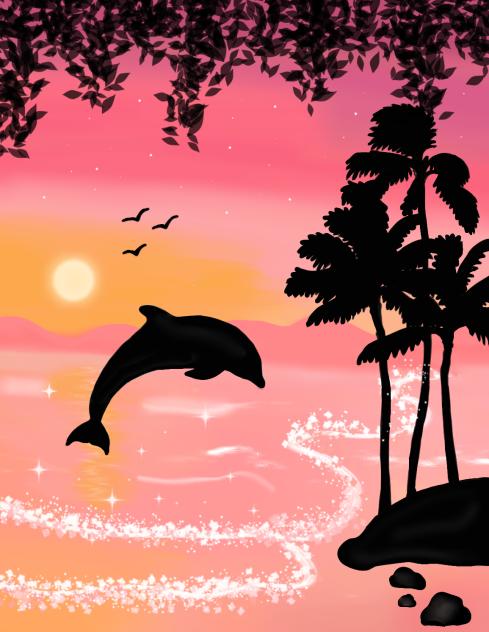 Beach sunset - ibisPaint