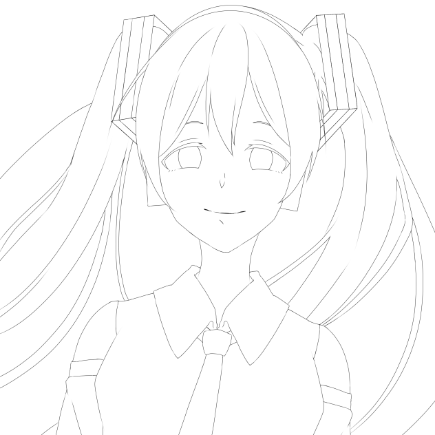 ミクちゃんっ！！（ミクの日大遅刻勢）線画