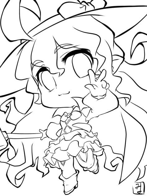 ちび魔女　線画