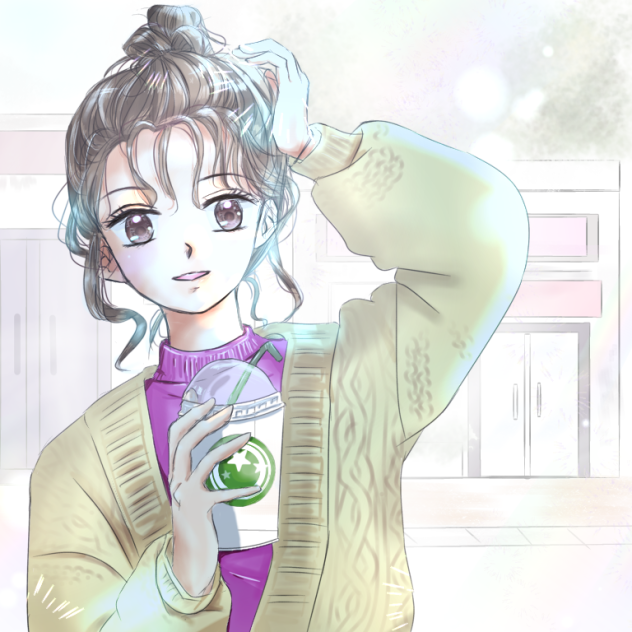 カフェ前