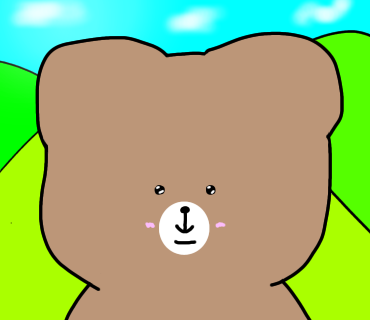 下を向いてるくまのイラストを描きました