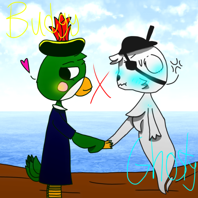 Budgey x Ghosty fan art