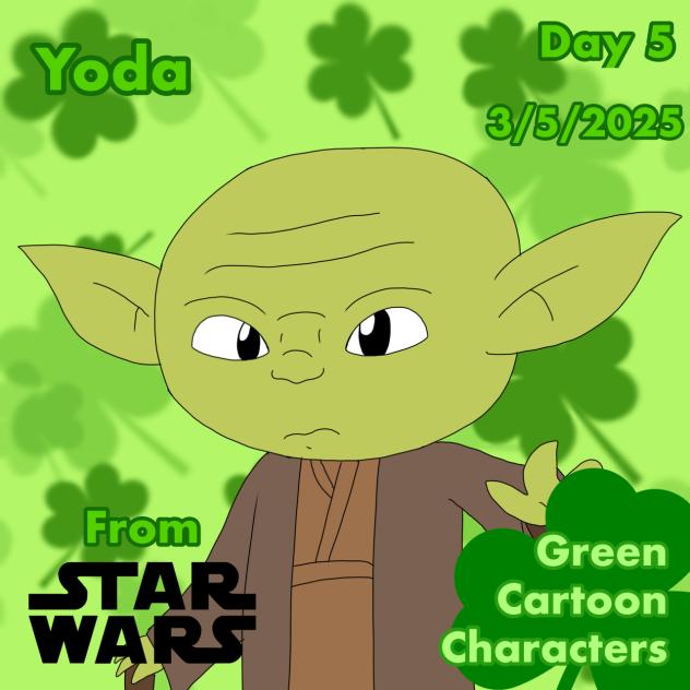 Green Cartoon Characters Day 5 Yoda