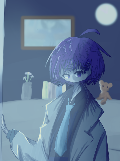 月に照らされた部屋