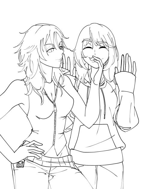 Me & @panchidraws Selfie 19(Lineart)