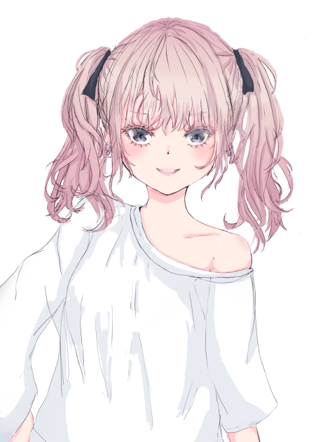 正面向いてる、女の子のイ、ラストを修正したもの