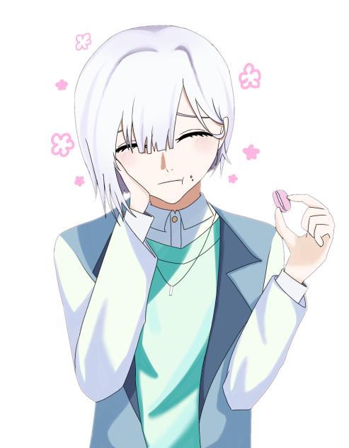 マカロンを食べるいすみゃ