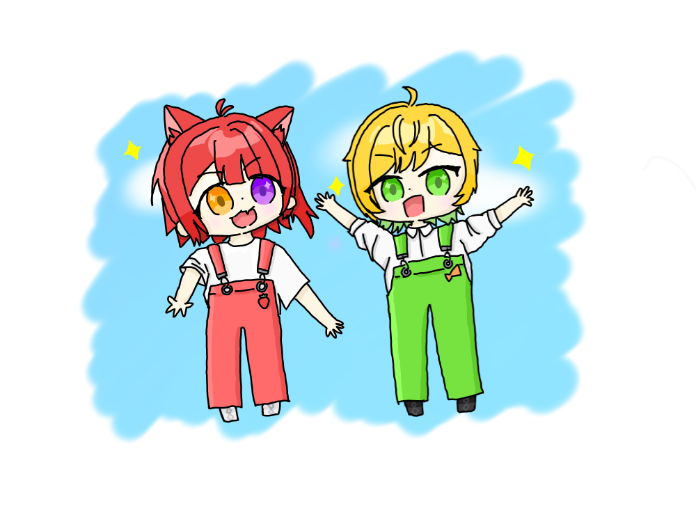 創作【いちごちゃん】手描きイラスト 下絵付き いちご🍓 - ibisPaint