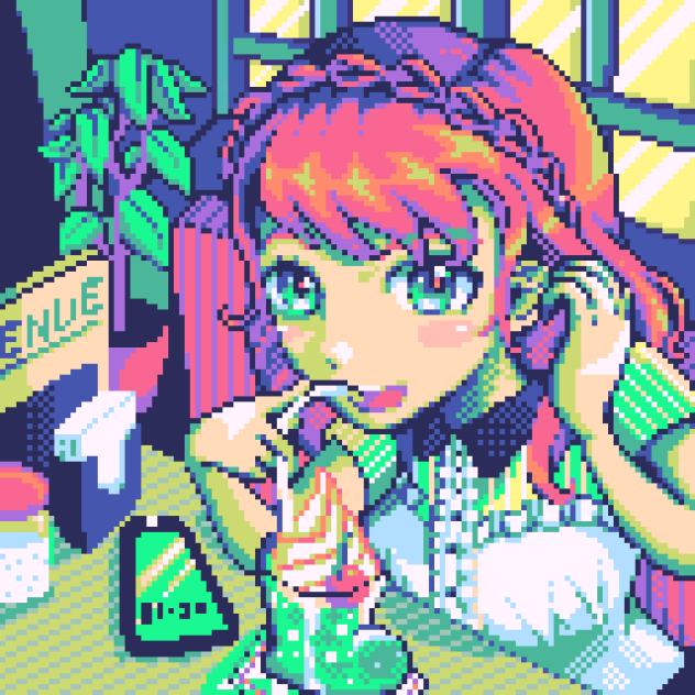 【ドット絵】クリームソーダ【skeb】