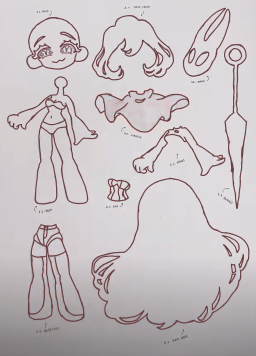 hornet silksong anime girl paper doll - ibisPaint