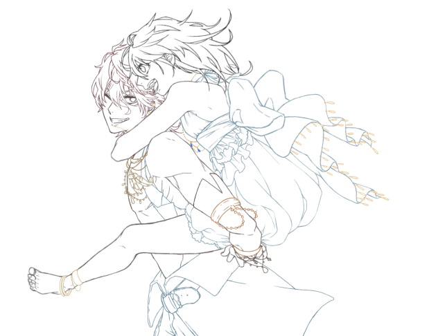 ササラ&ジェルド　描いてみた