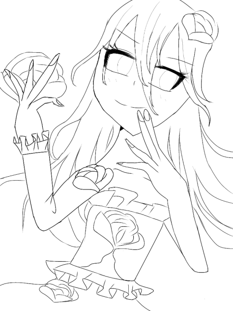 響希ちゃん線画！（ドレス）
