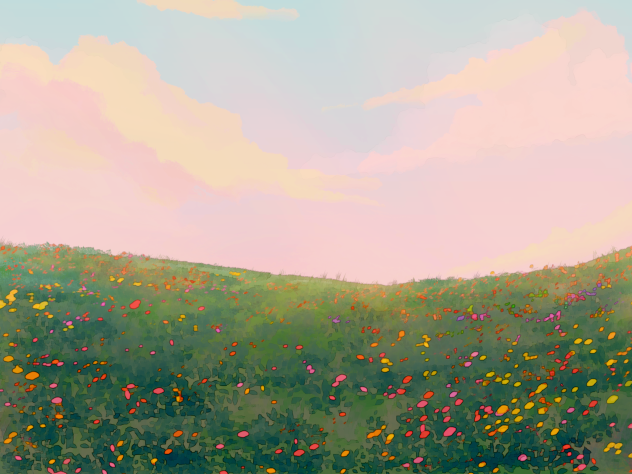 IBM2321 Flowers field dusk
