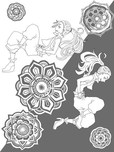 オリキャラ 線画 塗ってください