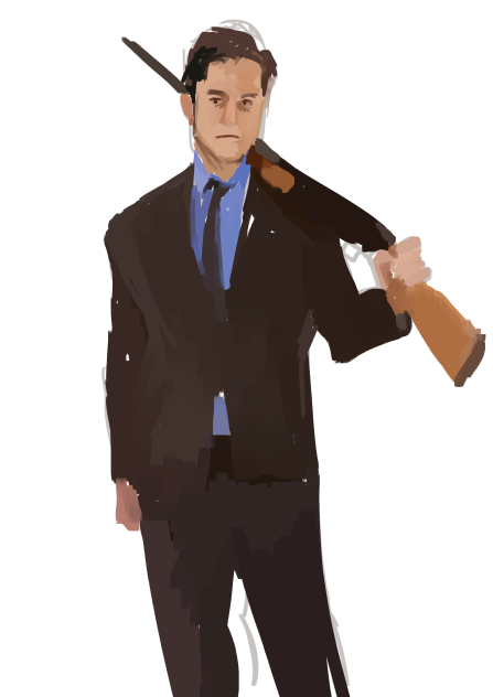 hot man with shootgun - ibisPaint
