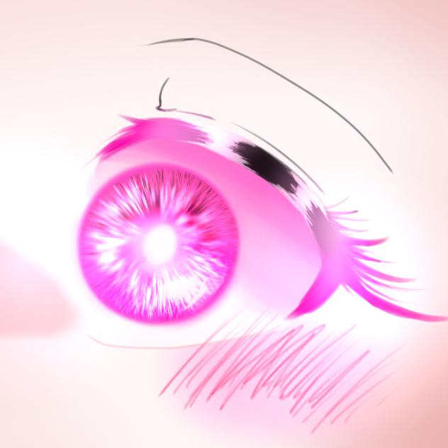 ピンク色の輝く目💖