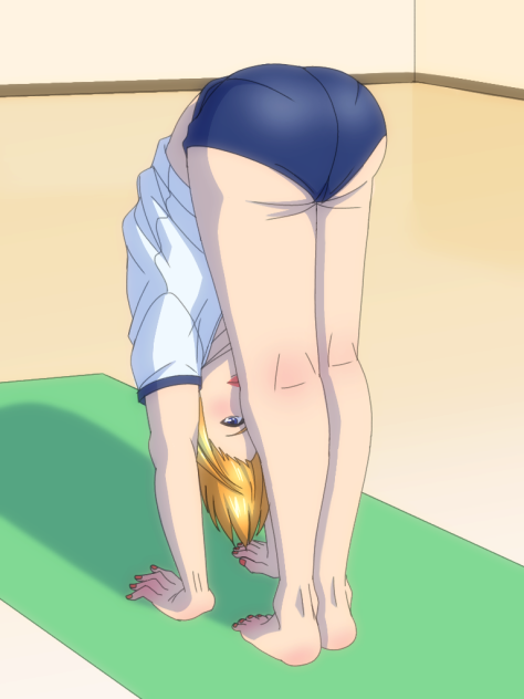 ブルマで立位前屈(差分)