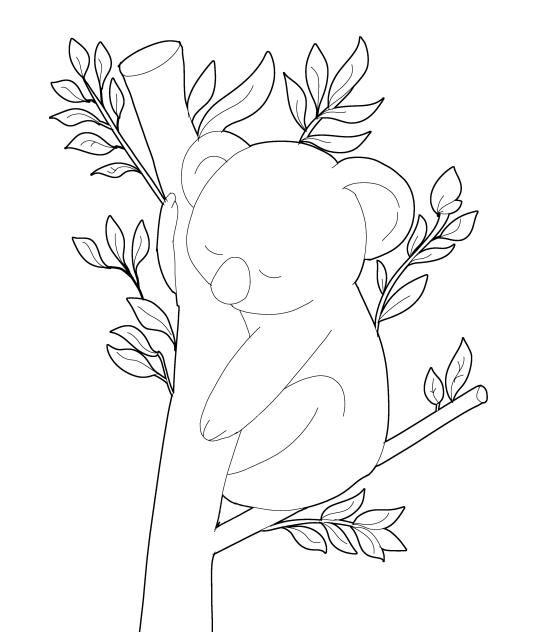 koala stamp outline