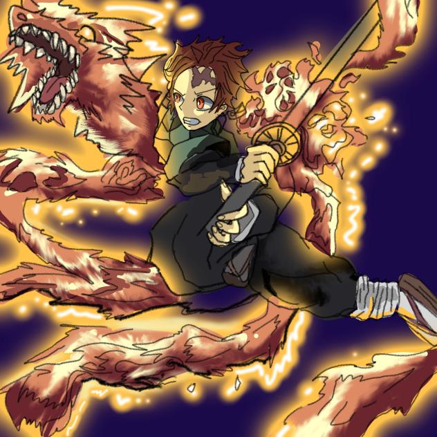 my first drawing of Tanjiro
