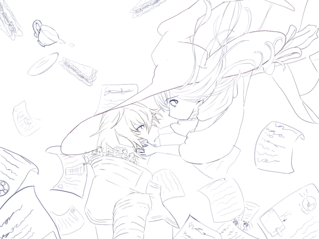 Ga1ahad and Scientific Witchery 線画