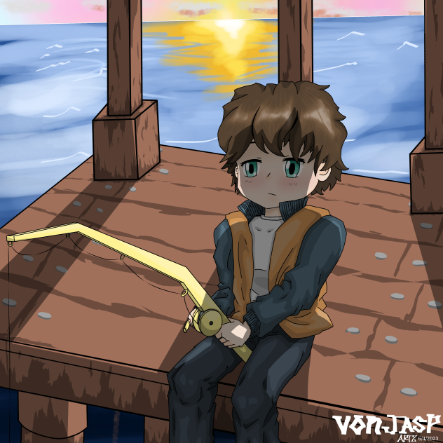 a kiddo on the fishing dock