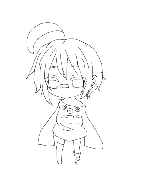 ケータイちゃんの線画です