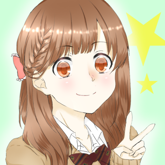 線画 女の子21 塗らせていただきました