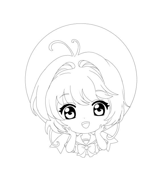 Chibi Sakura coloring page
