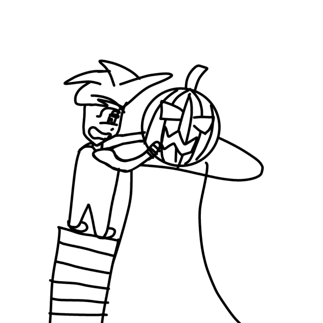 Carving a pumpkin with no hands is hard