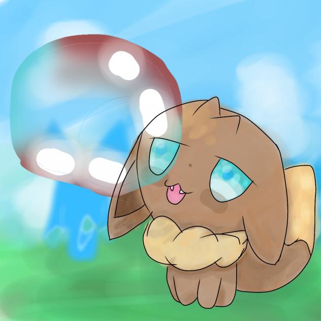 無題327シャボン玉を見つめるイーブイ