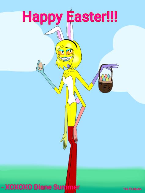 Diane Summer as Easter bunny