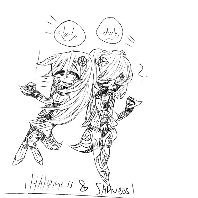 between sadness and happiness