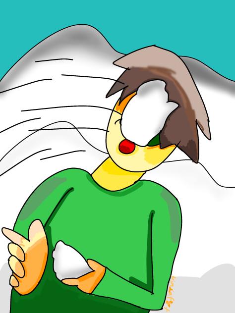 Gary gets a snow to the face