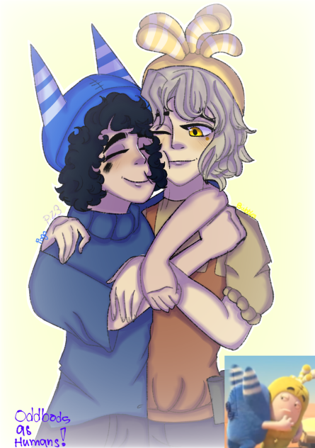 Pogo hugging Bubbles from Oddbods