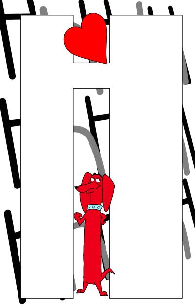 Letter H for HotDog and heart